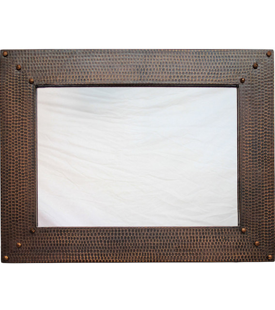 Hammered Copper Vanity Mirror - 27" x 21" - Rustic ...