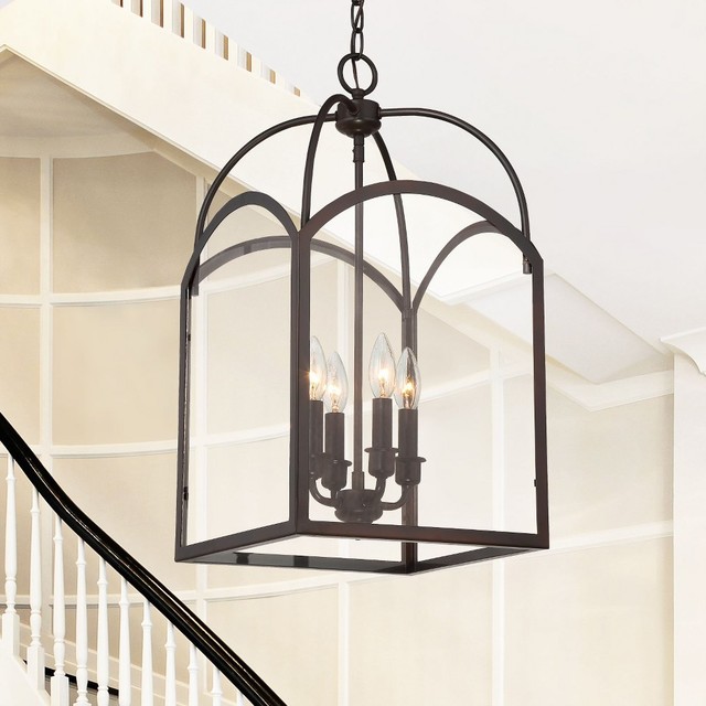 Garrett 23 4 Light Foyer Clear Glass Transitional