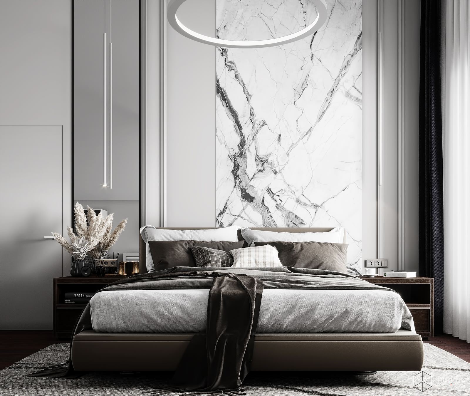 Проект спальни в загородном доме 29 кв.м