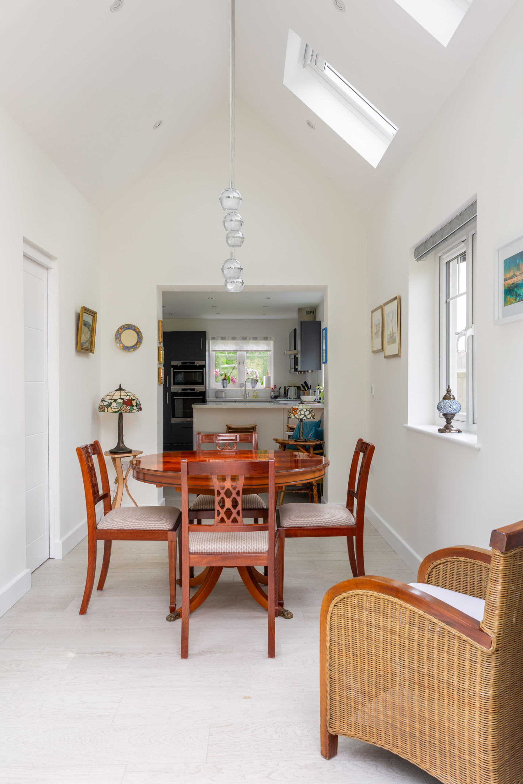 View of dining and kitchen space from garden