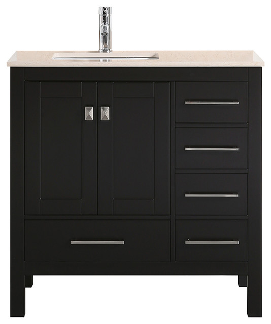 Eviva London Espresso Bathroom Vanity Transitional Bathroom