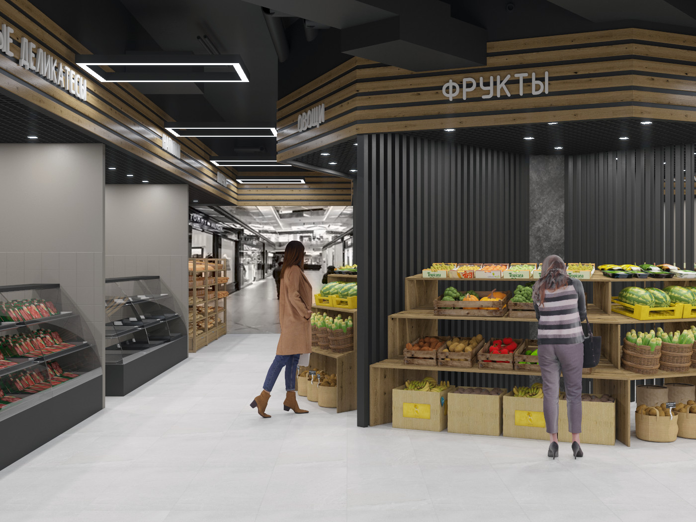 Дизайн-проект фермерского рынка в ТЦ Грис