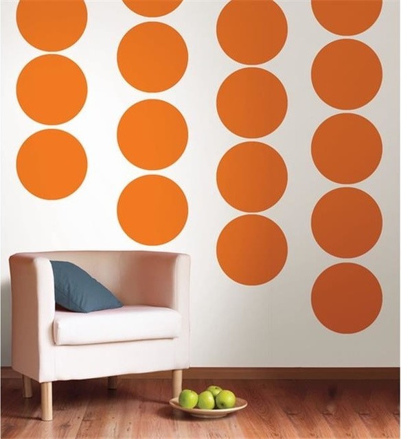 WallPops WP0261 Totally Orange Dot Pack Wall Decals Contemporary