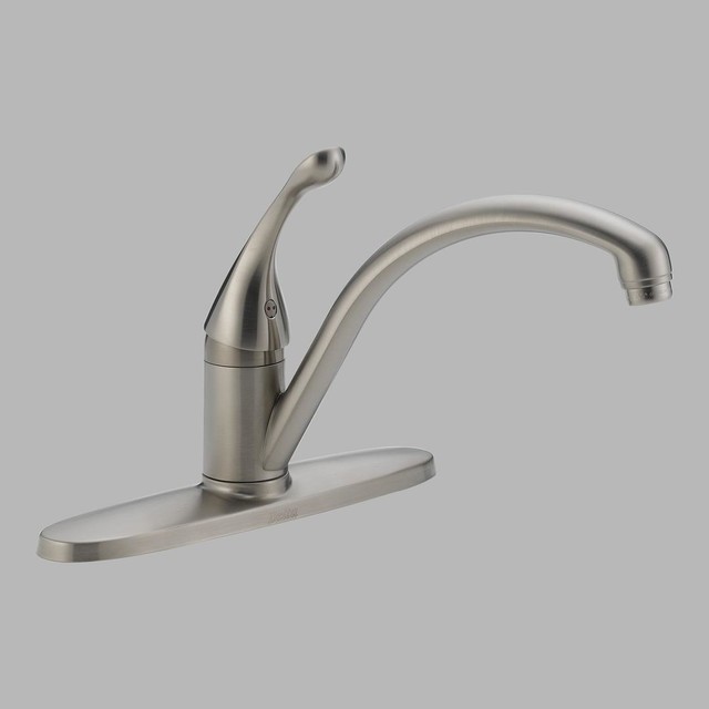 Delta Collins 140-SS-DST Classic: Single Handle Kitchen Faucet in Stainless