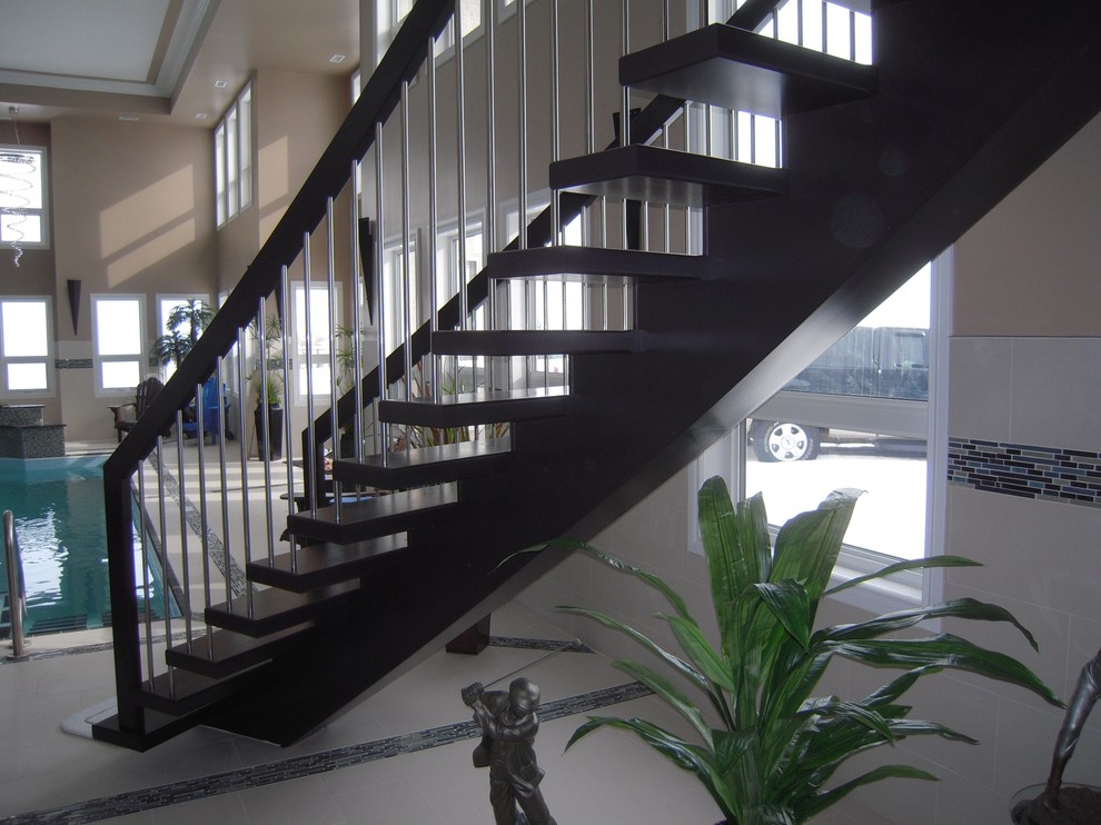 Inspiration for a contemporary staircase in Edmonton.