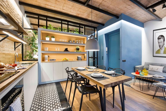 Urban beach home beach-style-living-room