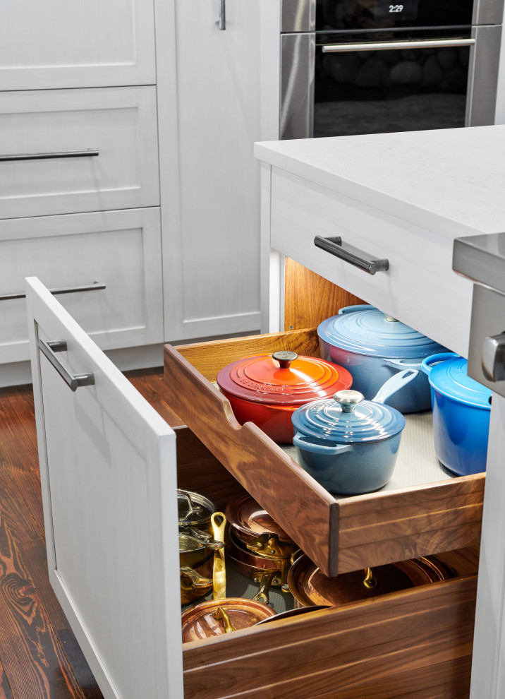 Inspiration for a rustic open concept kitchen remodel in Denver with stainless steel appliances