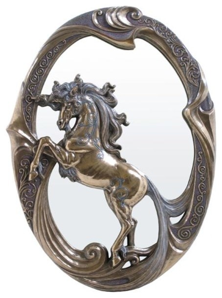 15 Inch Figure Victorian Unicorn Frame Wall Mirror Display Decor Gift