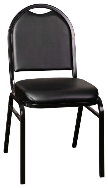 Black Black Vinyl Stack Chair - Transitional - Dining Chairs - By 