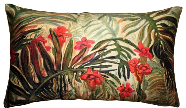 Pillow Decor - Jungle of Ferns 12 x 20 Throw Pillow