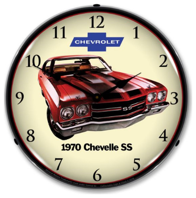 GM1701717 1970 SS Chevelle Clock Midcentury Wall Clocks by