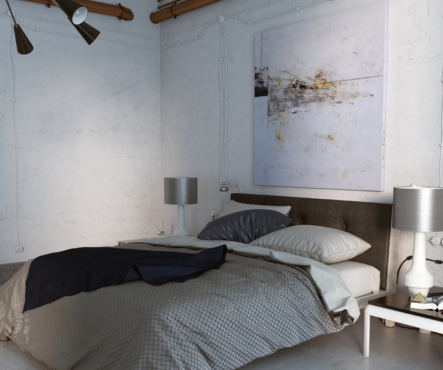 Espacios industrial-schlafzimmer