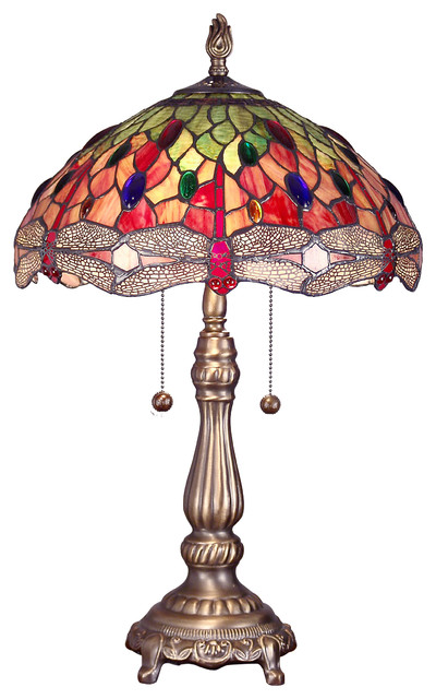 Springdale 2 Light Yadira Dragonfly Table Lamp Antique Brass