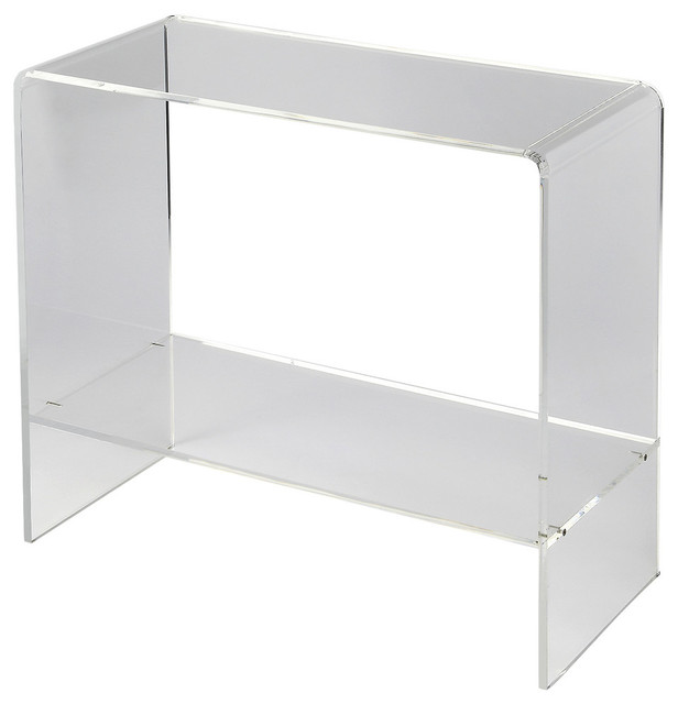 Butler Crystal Clear Acrylic Console, Acrylic Console Table With Shelf
