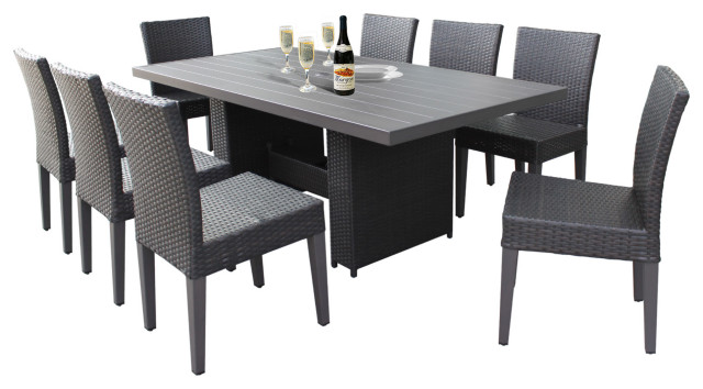 Belle Rectangular Outdoor Patio Dining, Outdoor Dining Sets For 8