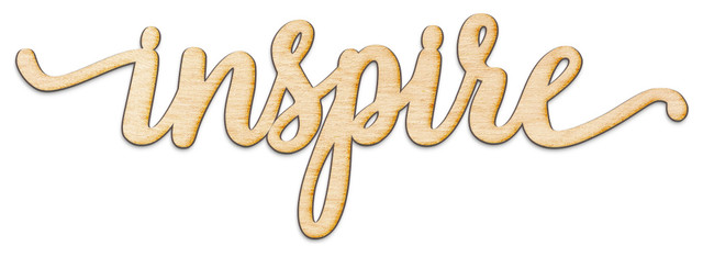 Inspire Script Wood Word Wall Art Sign Rustic Novelty Signs By Woodums