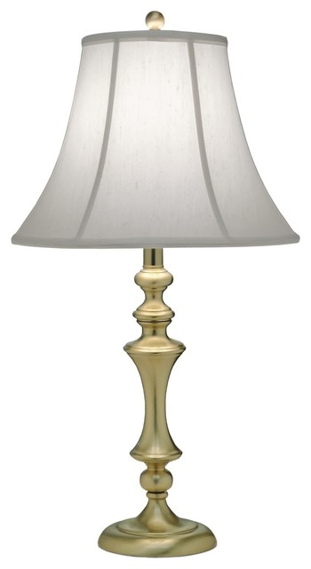 Stiffel Table Lamp Satin Brass, Stiffel Burnished Brass Double Pull Chain Table Lamp