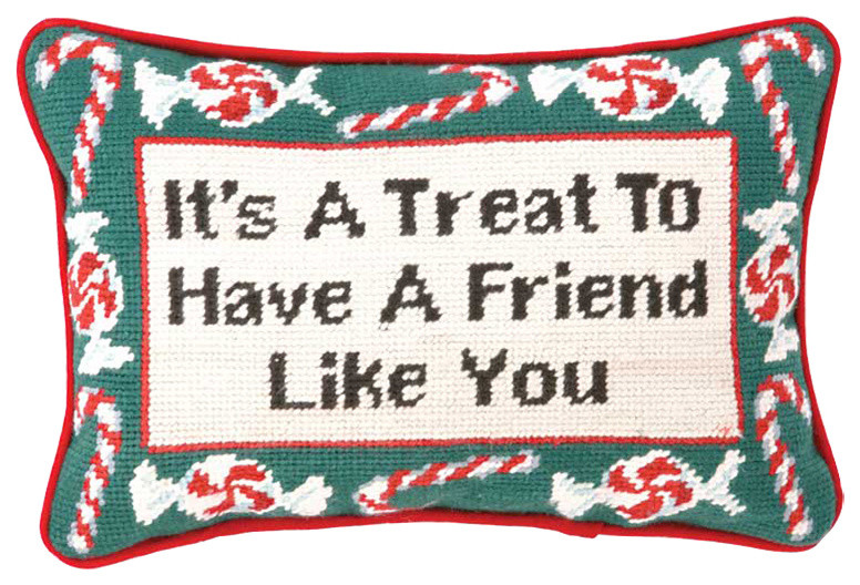 8 X12 It S A Treat Needle Point Pillow Blown In Filler