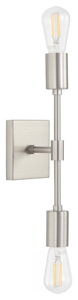 Berbella 2-Light Bathroom Wall Sconce, Brushed Nickel