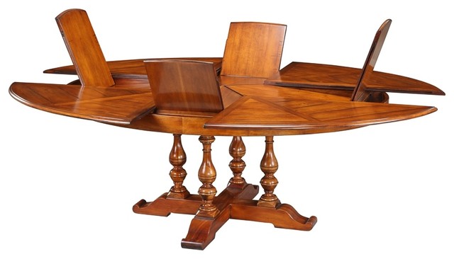 Oval Jupe Dining Table Old World Walnut Finish Oval Jupe Dining Table Old World Walnut Finish