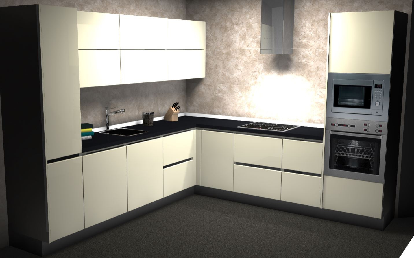 Наша работа. Дизайн-проект фабрики Nobilia в двух вариантах.