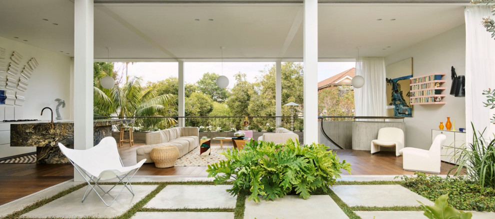 Living room - modern living room idea in Sydney