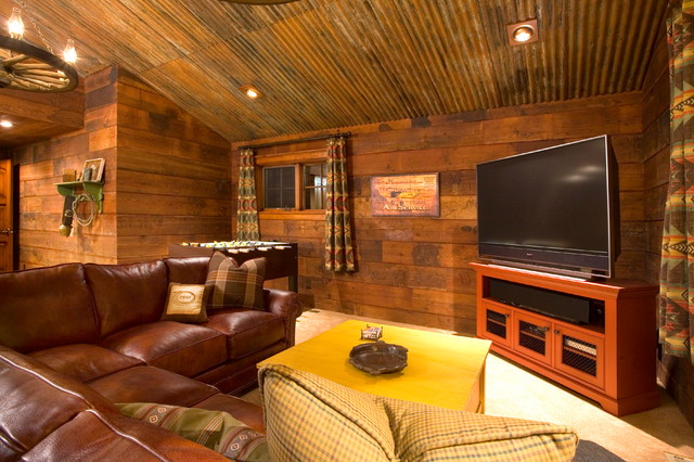 Crosswater Ski Lodge Rustic Family Room Portland By