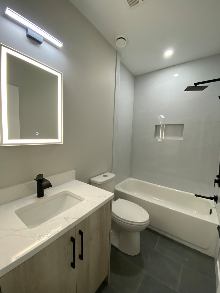 Basement Development in Rangeview Calgary - Contemporary - Bathroom - Calgary - by Accure Home ...