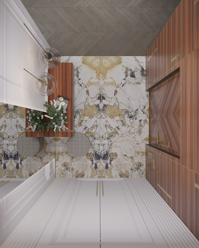 Роскошная прихожая в стилистике современная классика