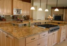 Example of a trendy kitchen design in Los Angeles with granite countertops