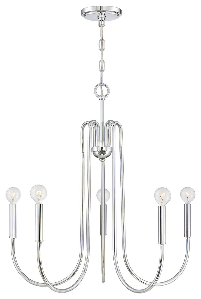 Trade Winds Holly 5-Light Chandelier in Chrome