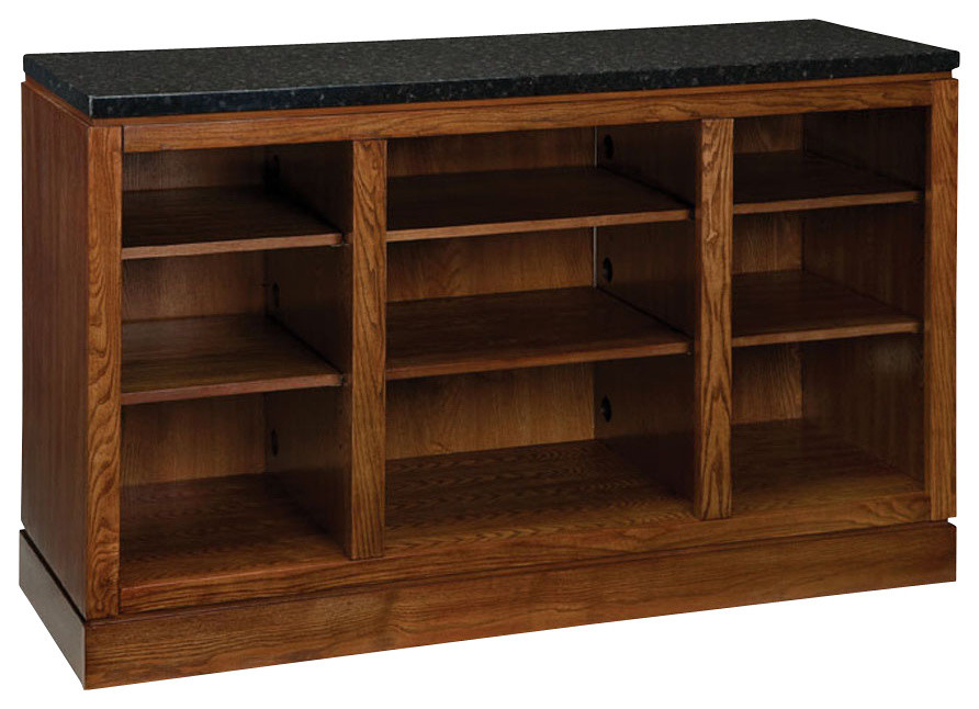 Standard Furniture Paramount Oak Entertainment Console with Black Top