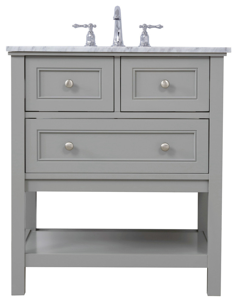 Elegant Decor Vf27030Wh 30" Single Bathroom Vanity Set, White ...