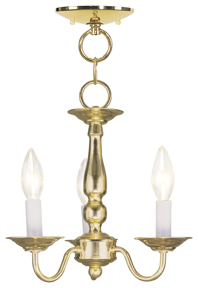 Williamsburgh Convertible Chain-Hang and Ceiling Mount, Polished Brass