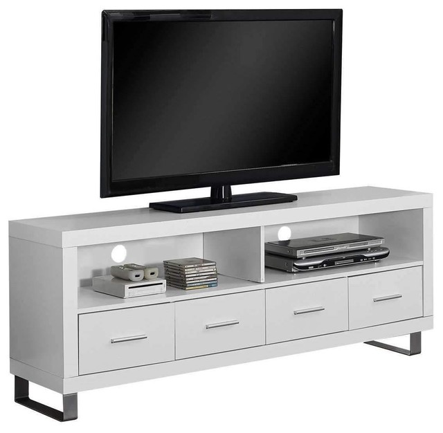 Tv Stand 60 L White With 4 Drawers Entertainment Centers And