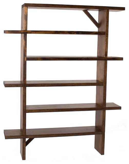 Unique Solid Wood Bookshelf, Open Solid Wood Bookcase