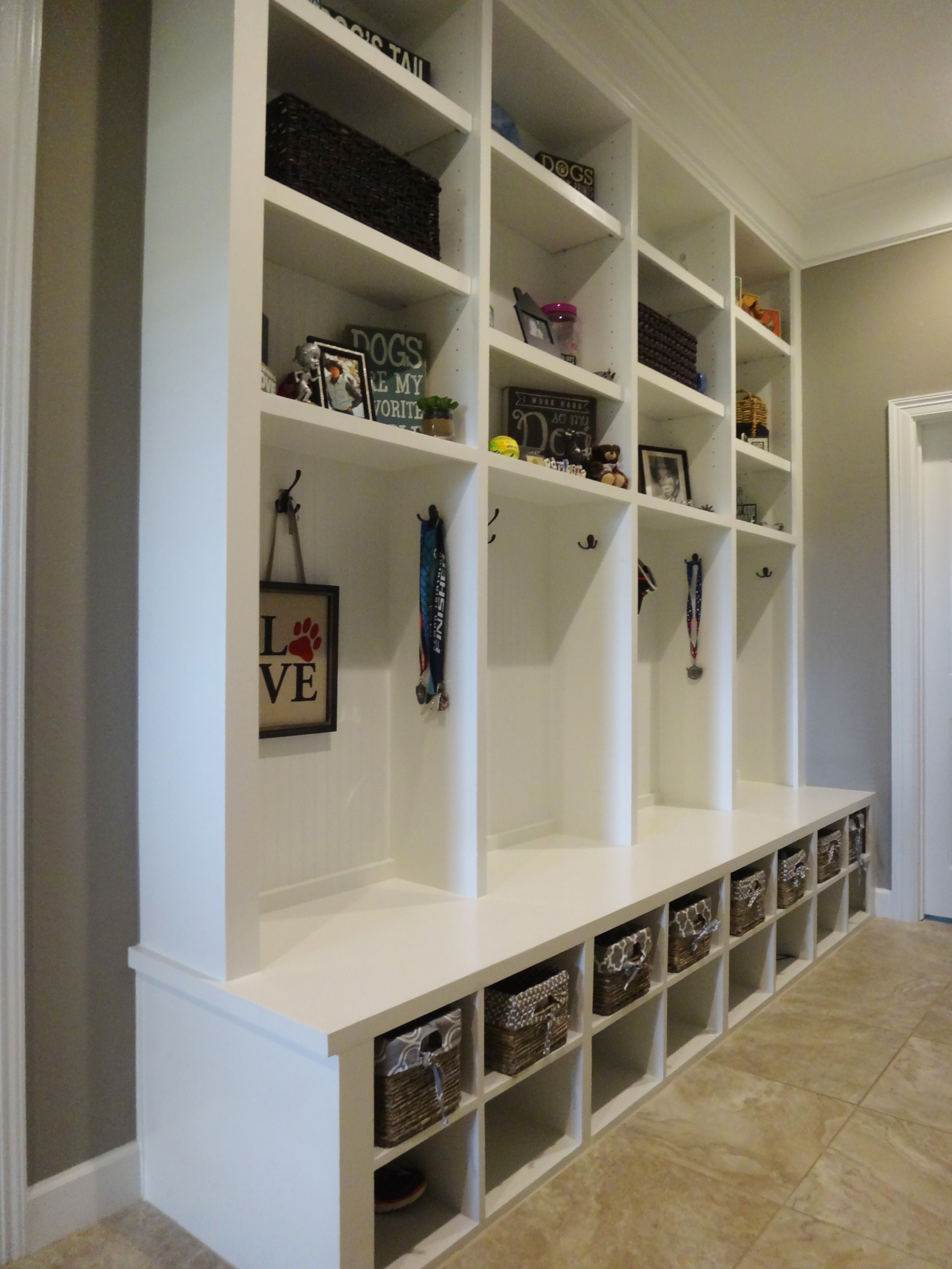 Mud Room built-in coat hanging and storage