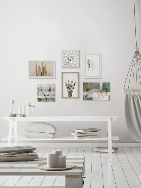 Boho Forms Hexaptych contemporaneo-salon