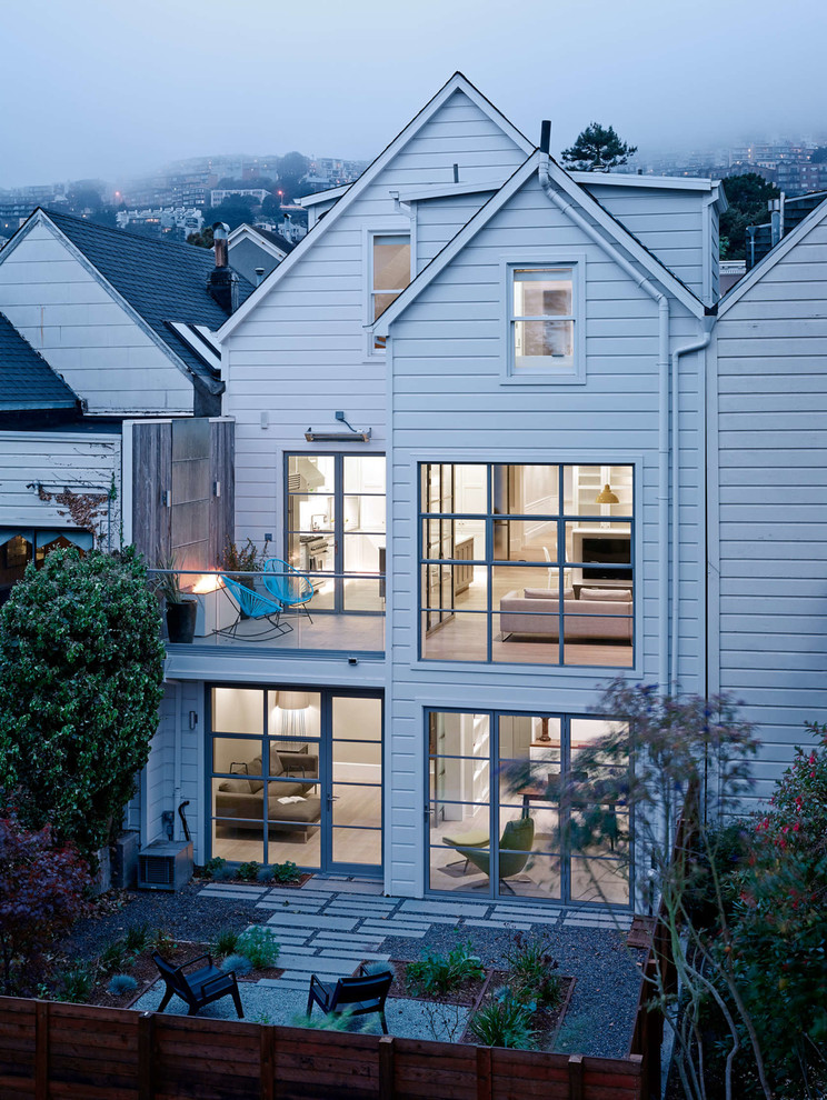 Inspiration for a transitional exterior home remodel in San Francisco