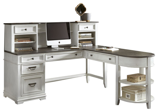 Liberty Allyson Park L Shaped Desk Set White Farmhouse Desks