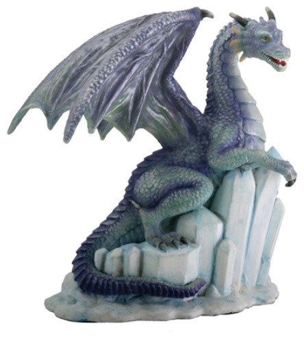 Winter Dragon on Ice Fantasy Figurine Decoration Decor Collectible