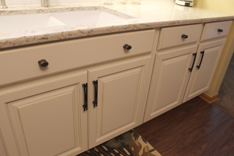 Cream Kitchen with Quartz Countertop Traditional Cleveland by