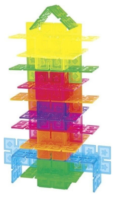 Guidecraft Translucent Plastic Panels Interlox - 96 Pieces