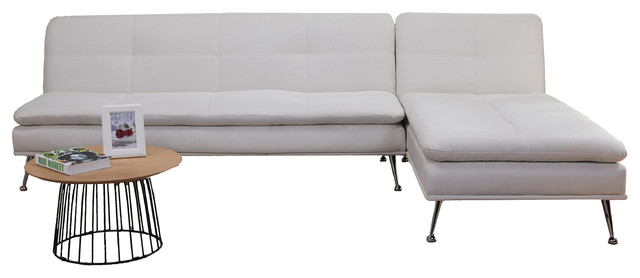 Palmdale Convertible Sectional Sofa Bed, Ivory