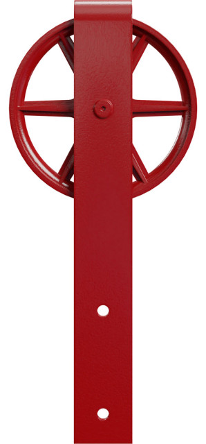 Premium Wagon Wheel Roller Hanger w/ Bolts for Barn Door, Regal Red