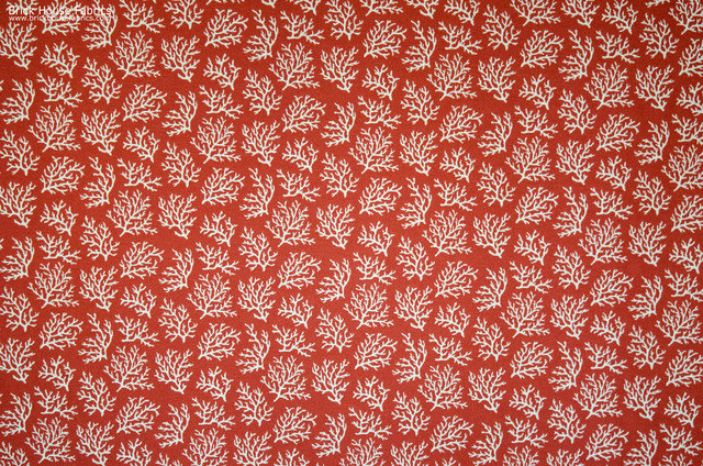 Orange coral fabric reversible mini upholstery terracotta