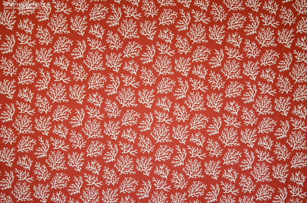 Orange coral fabric reversible mini upholstery terracotta