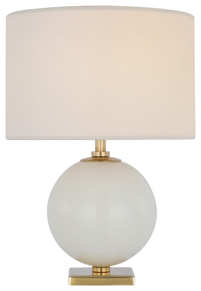 Elsie 12" Cordless Accent Lamp in Blush with Linen Shade Contemporary