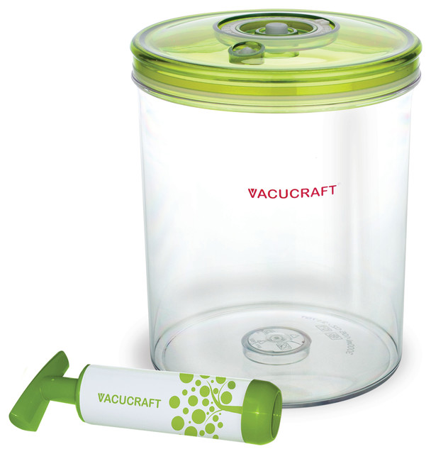 2Piece 1Liter Cylinder Vacuum Container Set Contemporary Food