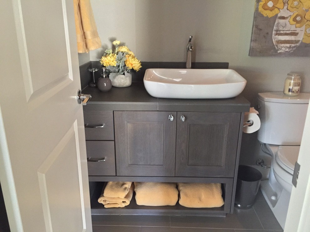 Powder room - contemporary powder room idea in Other